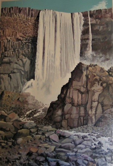 Painting titled "Salto del Page" by El Rudy, Original Artwork, Airbrush