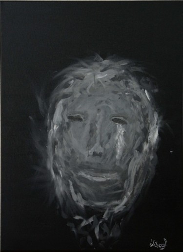 Peinture intitulée "Visage gris..." par Liberyl, Œuvre d'art originale, Huile