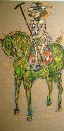 Painting titled "Polo" by Li Chen, Original Artwork, Oil