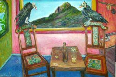 Pintura intitulada "Vultures Conversati…" por Licia Ferreira, Obras de arte originais