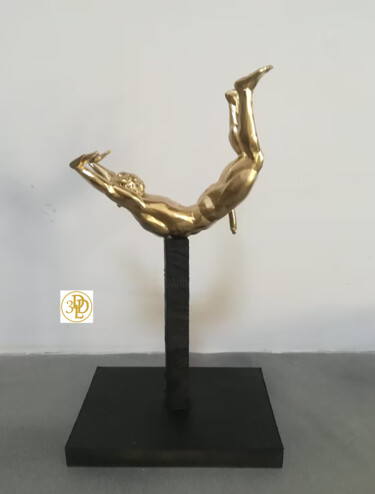 Skulptur mit dem Titel "L'atleta dotato" von Licia Trobia, Original-Kunstwerk, Harz