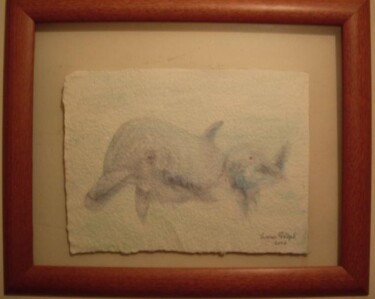 Pintura intitulada "Golfinhos" por Licínia Portugal, Obras de arte originais