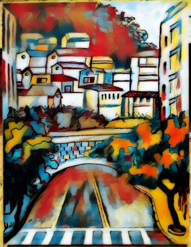 Malerei mit dem Titel "Túnel" von Lício Maia, Original-Kunstwerk, Digitale Malerei