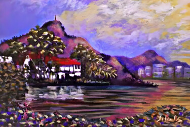Peinture intitulée "Lagoa Rodrigo de Fr…" par Lício Maia, Œuvre d'art originale, Huile