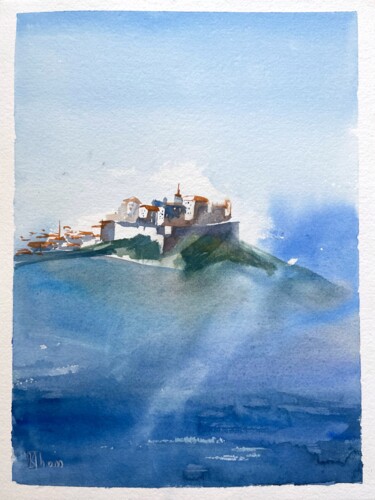 Peinture intitulée "Corsica" par Lida Khomyakova (Artelida), Œuvre d'art originale, Aquarelle