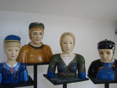 Sculptuur getiteld "Familie Abelard" door Lida Baas, Origineel Kunstwerk