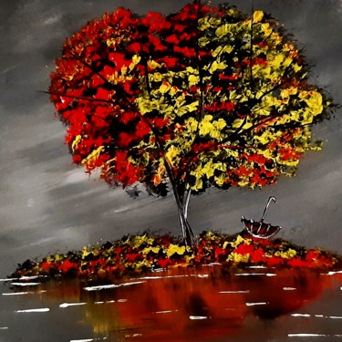 Картина под названием "Зонт" - Артем Гаценко, Подлинное произведение искусства, Акрил Установлен на Деревянная рама для носи…
