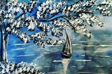 Картина под названием "Весна" - Артем Гаценко, Подлинное произведение искусства, Акрил Установлен на Деревянная рама для нос…