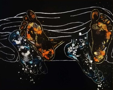 Pittura intitolato "Abstrait minimalist…" da Lidevi, Opera d'arte originale, Acrilico