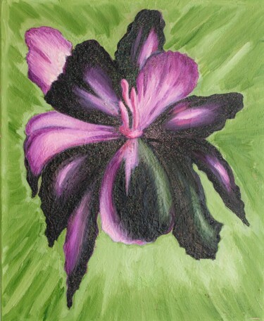 Peinture intitulée "Black Iris" par Lidi Fon Rid, Œuvre d'art originale, Huile