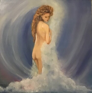 Pintura intitulada "On the clouds" por Lidi Fon Rid, Obras de arte originais, Óleo
