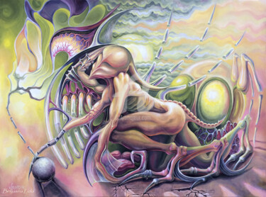Pintura intitulada "Alien "On an Unknow…" por Lidia Belyasin, Obras de arte originais, Têmpera