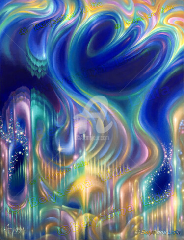 Картина под названием "Abstract "Space cit…" - Lidia Bеlyasin, Подлинное произведение искусства, Масло Установлен на картон
