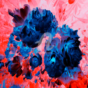 Arts numériques intitulée "Blue rose" par Lidia Belyasin, Œuvre d'art originale, Peinture numérique