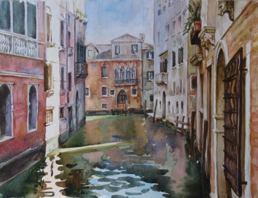 Malerei mit dem Titel "Venedig-1" von Lidia Epshtein, Original-Kunstwerk, Aquarell