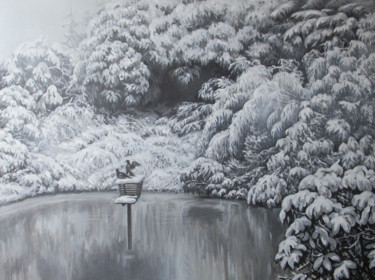 Peinture intitulée "Winter-7" par Lidia Epshtein, Œuvre d'art originale, Acrylique