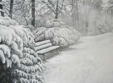 Peinture intitulée "winter-3" par Lidia Epshtein, Œuvre d'art originale, Acrylique