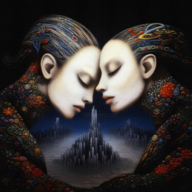 Arts numériques intitulée "Eternal Embrace" par Lidija Nidorfer, Œuvre d'art originale, Travail numérique 2D