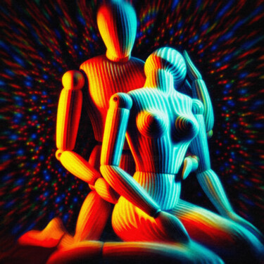 Digital Arts titled "Neon Whispers" by Lidija Nidorfer, Original Artwork, 2D Digital Work