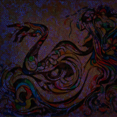 Digitale Kunst mit dem Titel "Colorful Enigma" von Lidija Nidorfer, Original-Kunstwerk, 2D digitale Arbeit