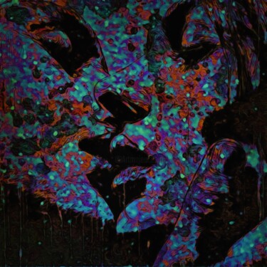 Arte digital titulada "Psychedelic Kiss" por Lidija Nidorfer, Obra de arte original, Trabajo Digital 2D