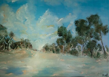 Malarstwo zatytułowany „Pejzaż pastelowy” autorstwa Lidia Sieczkowska, Oryginalna praca, Olej