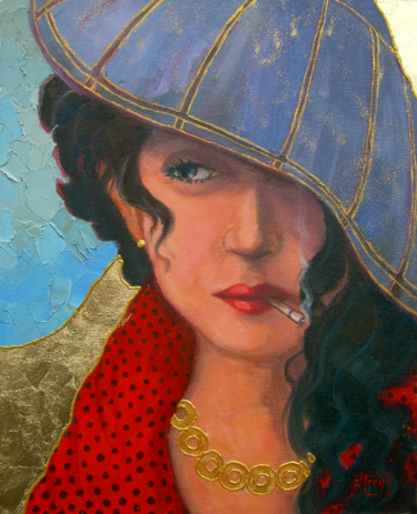 Painting titled "Jennifer" by Lidia Tchoumakova, Original Artwork, Oil