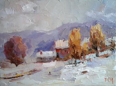 Painting titled "Fine dell'autunno" by Lidia Tchoumakova, Original Artwork, Oil