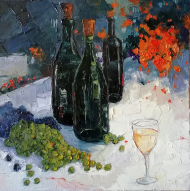 Natura morta con bottiglie Pittura intitolato "Natura morta con bo…" da Lidia Tchoumakova, Opera d'arte originale, Olio
