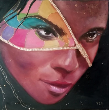 Painting titled "Conceptu" by Lidia Tchoumakova, Original Artwork, Oil Mounted on Wood Stretcher frame