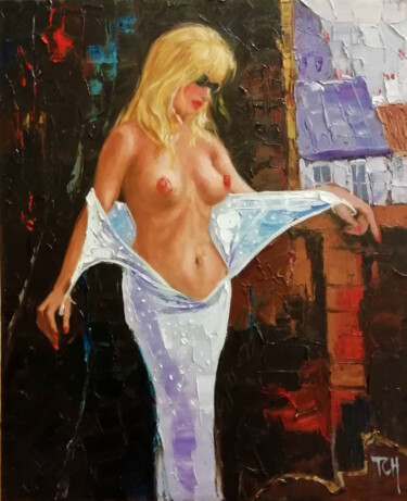 Painting titled "Nella mia prigione" by Lidia Tchoumakova, Original Artwork, Oil