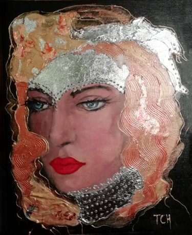 Painting titled "Dimitra" by Lidia Tchoumakova, Original Artwork, Oil Mounted on Other rigid panel