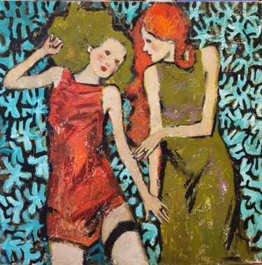 Painting titled "FRIENDS" by Lidia Zadeh Petrescu, Original Artwork, Acrylic