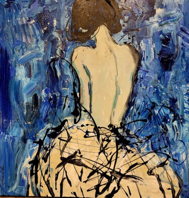 Painting titled "BLUE BALLERINA" by Lidia Zadeh Petrescu, Original Artwork, Acrylic