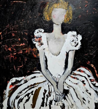 Schilderij getiteld "WHITE BALLERINA" door Lidia Zadeh Petrescu, Origineel Kunstwerk, Acryl