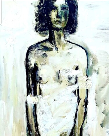 Painting titled "NUD" by Lidia Zadeh Petrescu, Original Artwork, Acrylic