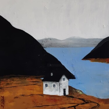 Peinture intitulée "HOUSE ON THE LAKE" par Lidia Zadeh Petrescu, Œuvre d'art originale, Acrylique