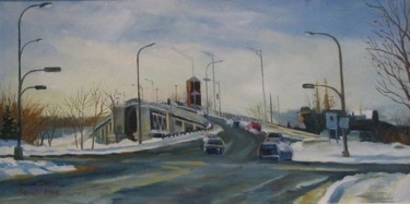 Peinture intitulée "Sorel- Pont Turcotte" par Lyria, Œuvre d'art originale, Huile