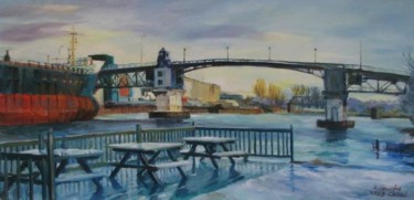 Peinture intitulée "Sorel- Pont Turcott…" par Lyria, Œuvre d'art originale, Huile