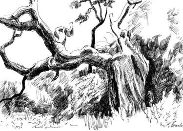 Dessin intitulée "arbre" par Lyria, Œuvre d'art originale
