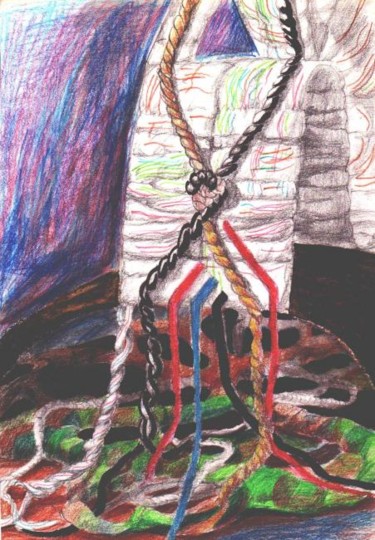 Artisanat intitulée "Le songeur et l'arb…" par Lyria, Œuvre d'art originale