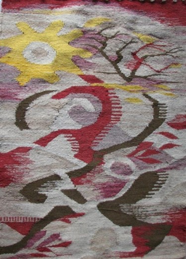 Artisanat intitulée "Feuilles rouges" par Lyria, Œuvre d'art originale