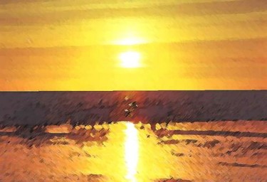 Arts numériques intitulée "Coucher de soleil à…" par Lyria, Œuvre d'art originale