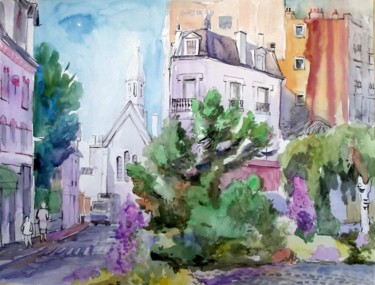 Peinture intitulée "Rue à Enghien les B…" par Lyria, Œuvre d'art originale