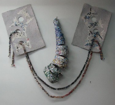 Art textile intitulée "Portrait" par Lyria, Œuvre d'art originale