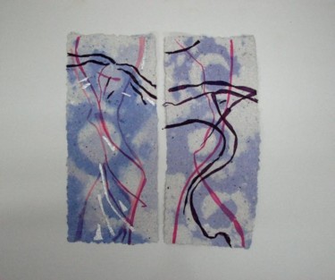 Art textile intitulée "Figures II" par Lyria, Œuvre d'art originale