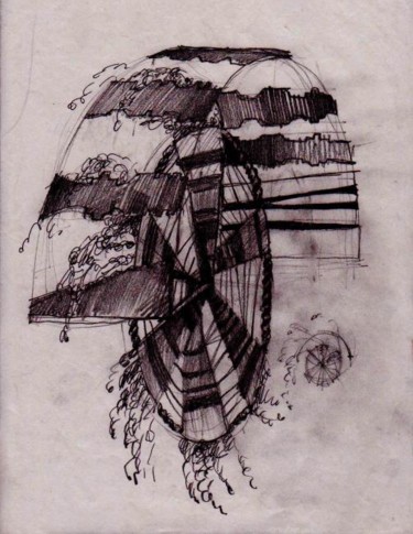 Artisanat intitulée "LA ROUE DU MOULIN" par Lyria, Œuvre d'art originale