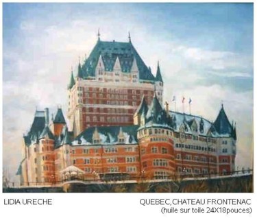 Peinture intitulée "Chateau Frontenac" par Lyria, Œuvre d'art originale, Huile