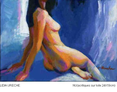 Peinture intitulée "Femme nue" par Lyria, Œuvre d'art originale, Huile