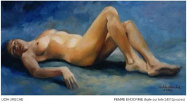Peinture intitulée "Femme nue4" par Lyria, Œuvre d'art originale, Huile